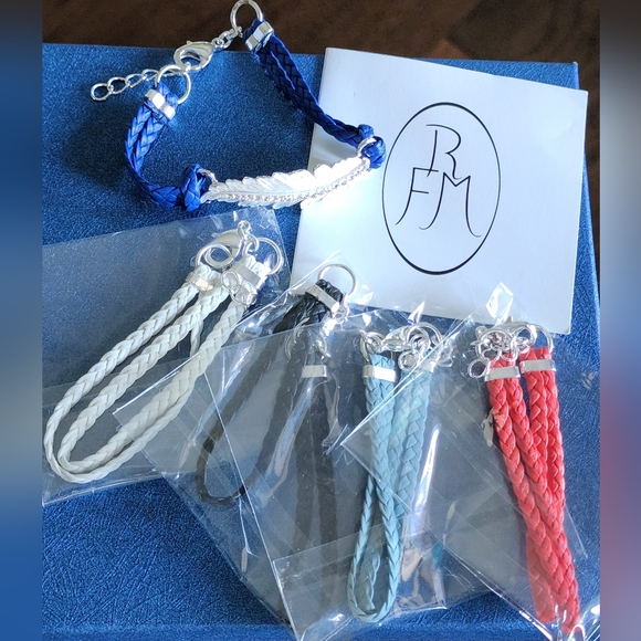 Roberto RFM Jewelry - RFM Roberto Mennella Cortona Interchangeable Braided Strap Leaf Bracelet Silver